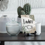 Ladies "Hand Pointing Left" Table Sign with Green Leaves Design (6 x 8")