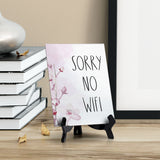 Sorry No Wifi Table Sign with Easel, Floral Vine Design (6 x 8")
