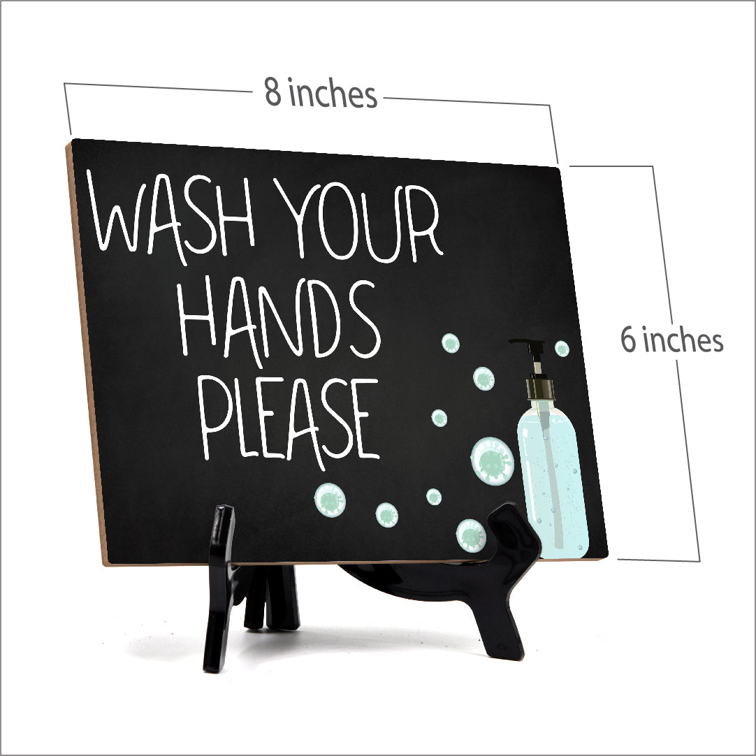 Signs ByLITA Wash Your Hands Please, Hygiene Sign, 6" x 8"