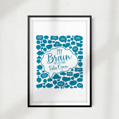 My Brain Has Too Many Tabs Open UNFRAMED Print Décor Wall Art