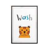Wash UNFRAMED Print Kids Bathroom Wall Art