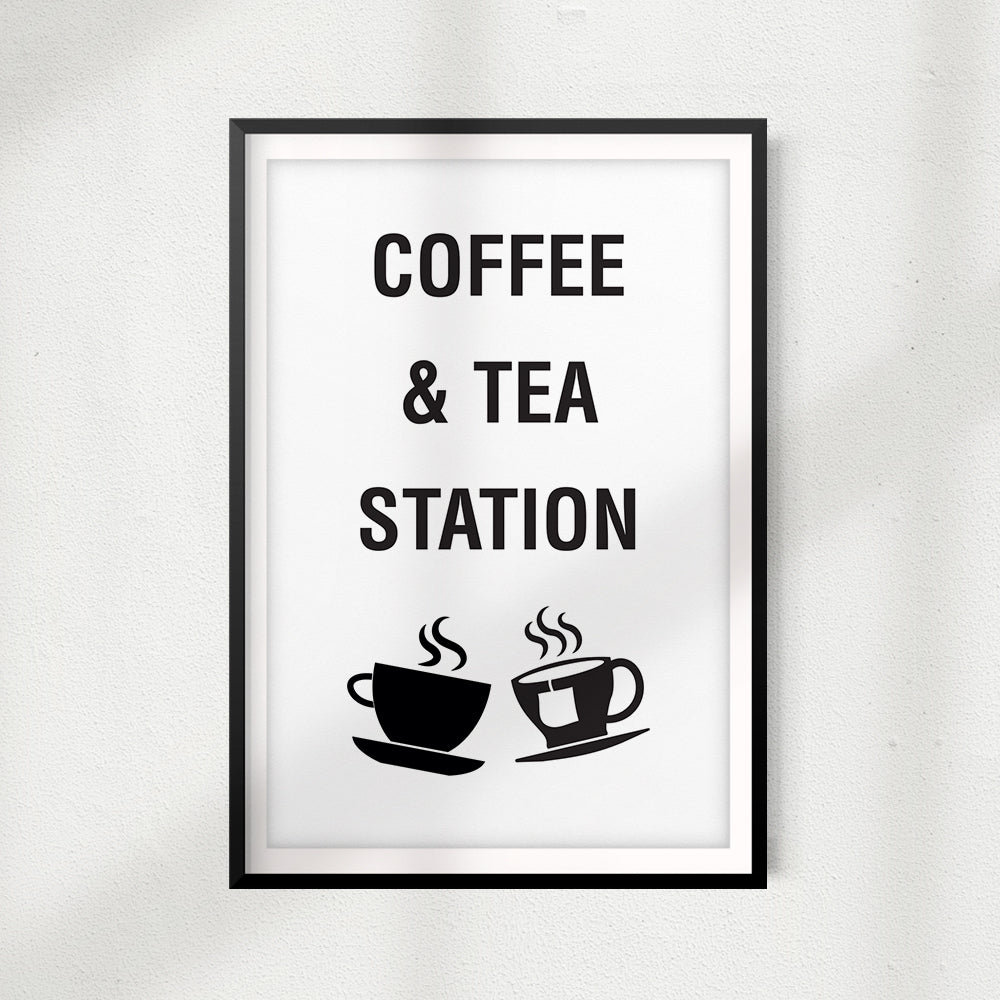 Coffee & Tea Station UNFRAMED Print Home Décor, Coffee Wall Art