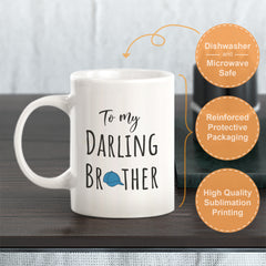 To My Darling Brother, Blue Cap Coffee Mug