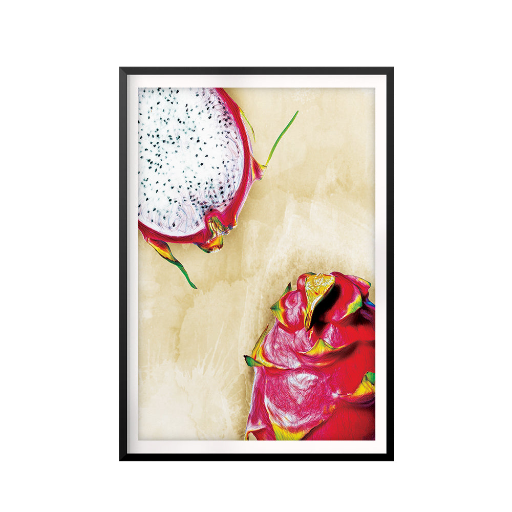 Dragon Fruit Watercolor UNFRAMED Print Fruit Wall Art