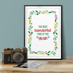 The Most Wonderful Time Of The Year UNFRAMED Print Christmas Decor Wall Art