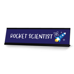 Rocket Scientist, Dark Blue Designer Series Desk Sign, Novelty Nameplate (2 x 8")