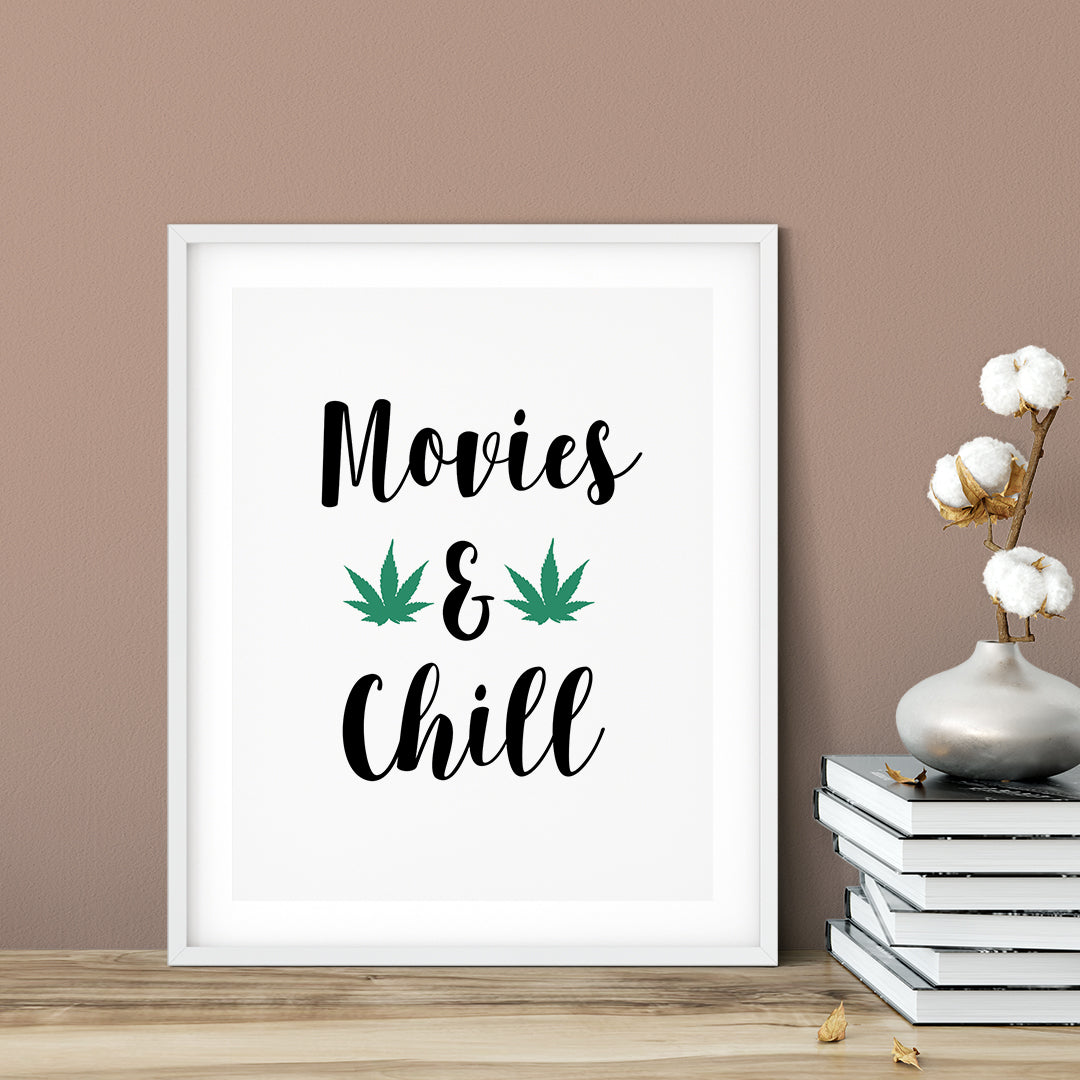 Movies And Chill UNFRAMED Print Inspirational Wall Art