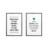 Cute Couples Quotes Wall Art UNFRAMED Print (2 Pack)