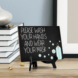 Signs ByLITA Please Wash Your Hands And Wear A Mask, Hygiene Sign, 6" x 8"