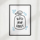 Wash Your Hands UNFRAMED Print Bathroom Décor, Quote Wall Art
