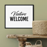 Visitors Welcome UNFRAMED Print Business & Events Decor Wall Art