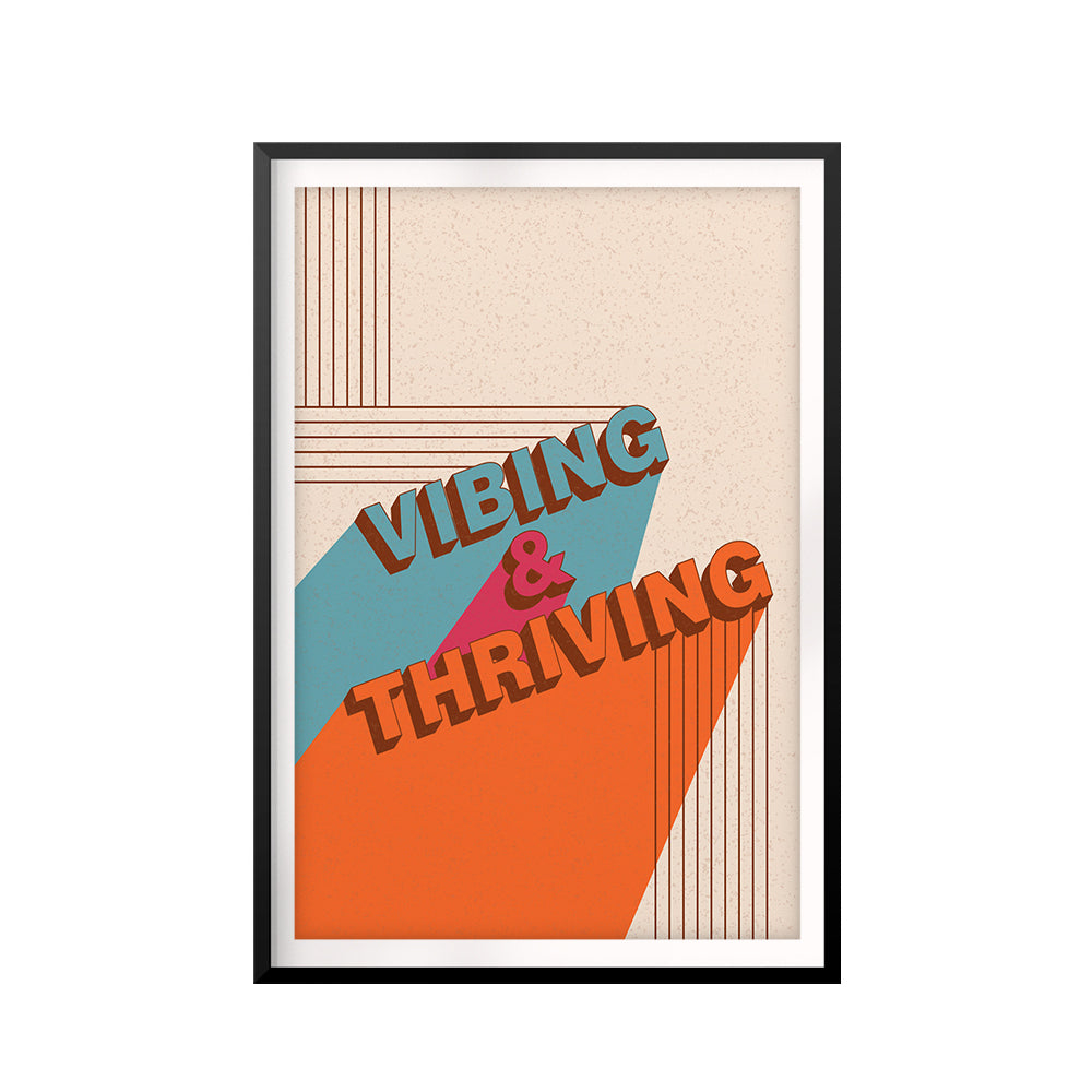 Vibing & Thriving UNFRAMED Print Retro Wall Art