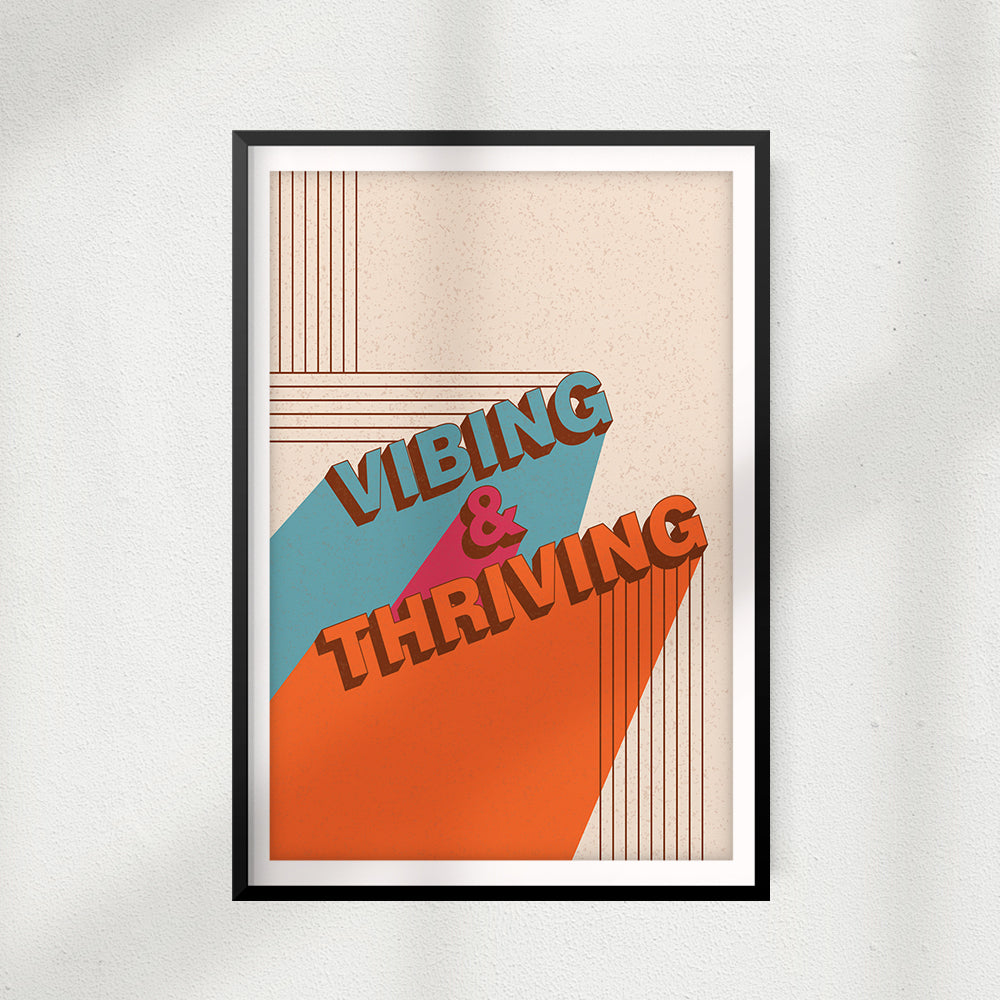 Vibing & Thriving UNFRAMED Print Retro Wall Art