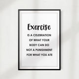 Celebrate Exercising UNFRAMED Print Workout Motivation Wall Art