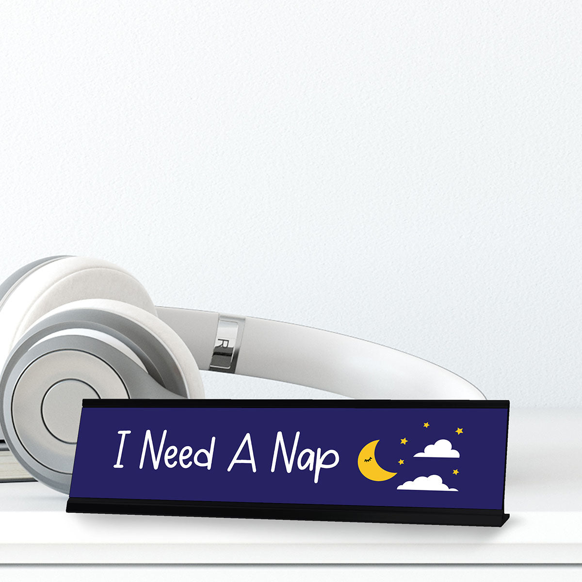 I Need a Nap Moon & Stars Designer Series Desk Sign, Novelty Nameplate (2 x 8")