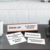 Describe your Desk Word Play Nameplate, Rose Gold Desk Sign, Novelty Gift Nameplate, 6 Interchangeable Tiles (2 x 8")