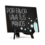 Signs ByLITA Por Favor Lava Tus Manos, Hygiene Sign, 6" x 8"