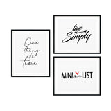 Simple Living Wall Art UNFRAMED Print (3 Pack)