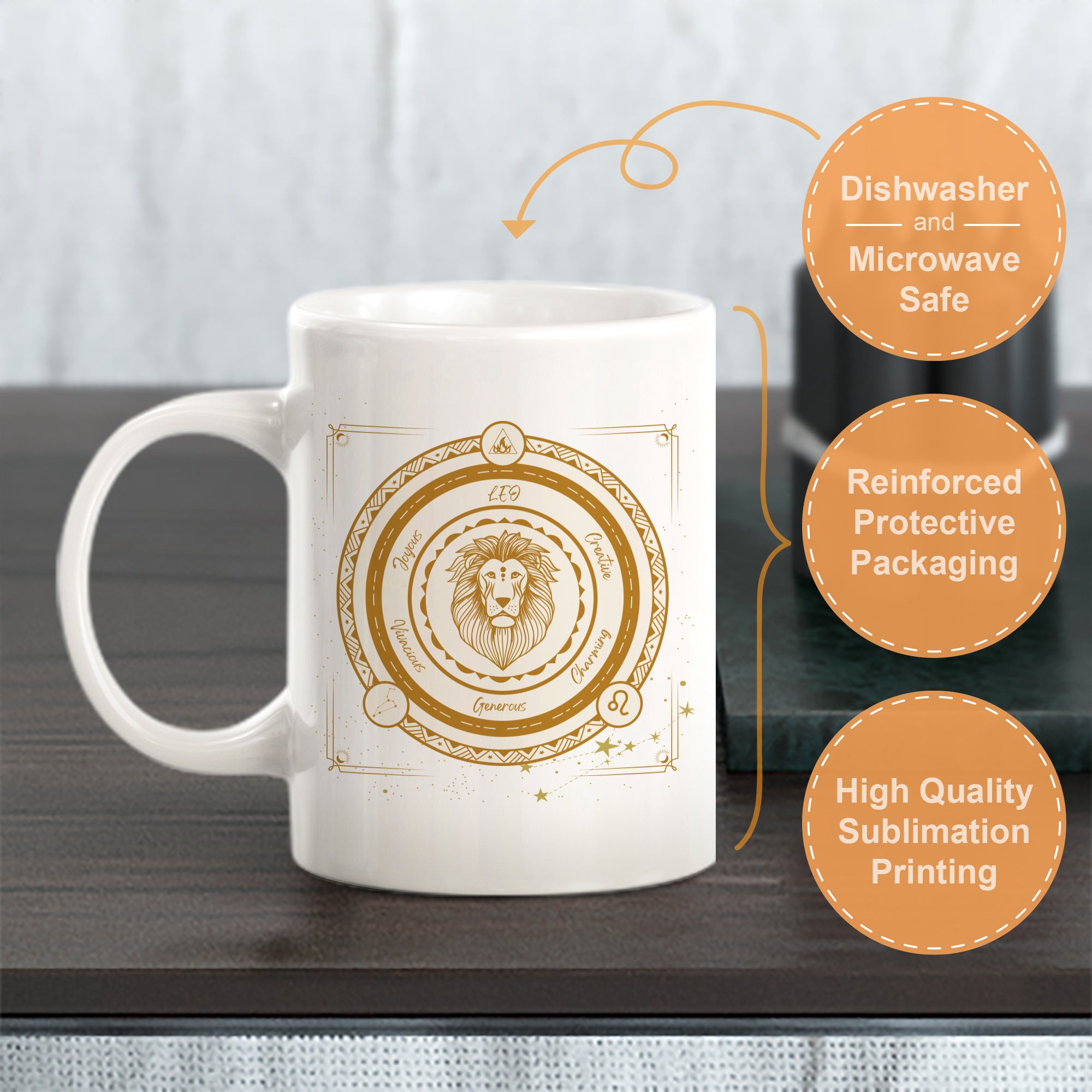 Leo Zodiac Sign Coffee Mug