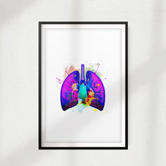 Neon Lungs UNFRAMED Print Anatomy Wall Art