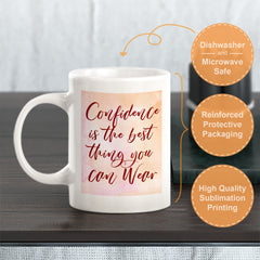 Confidence is the best thing you can wear Watercolor Coffee Mug