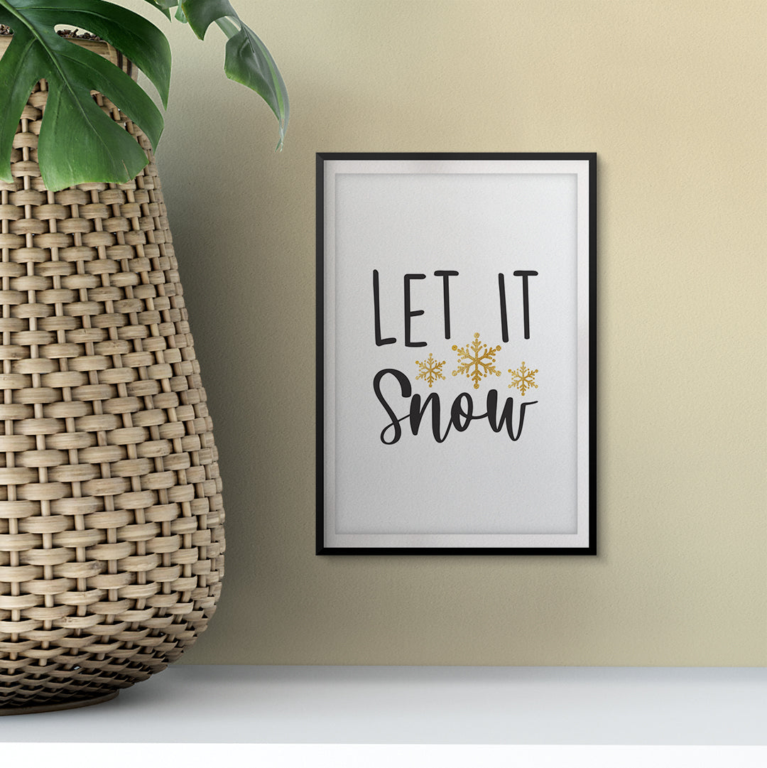 Let It Snow UNFRAMED Print Christmas Decor Wall Art