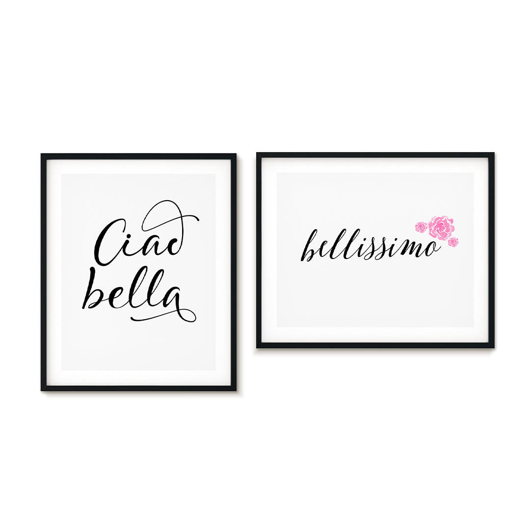 Cute Italian Wall Decor Wall Art UNFRAMED Print (2 Pack)