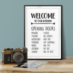 Welcome To Our Kitchen UNFRAMED Print Kitchen Decor Wall Art