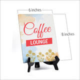 Signs ByLita Coffee Lounge, Blue Watercolor Table Sign (6 x 8")