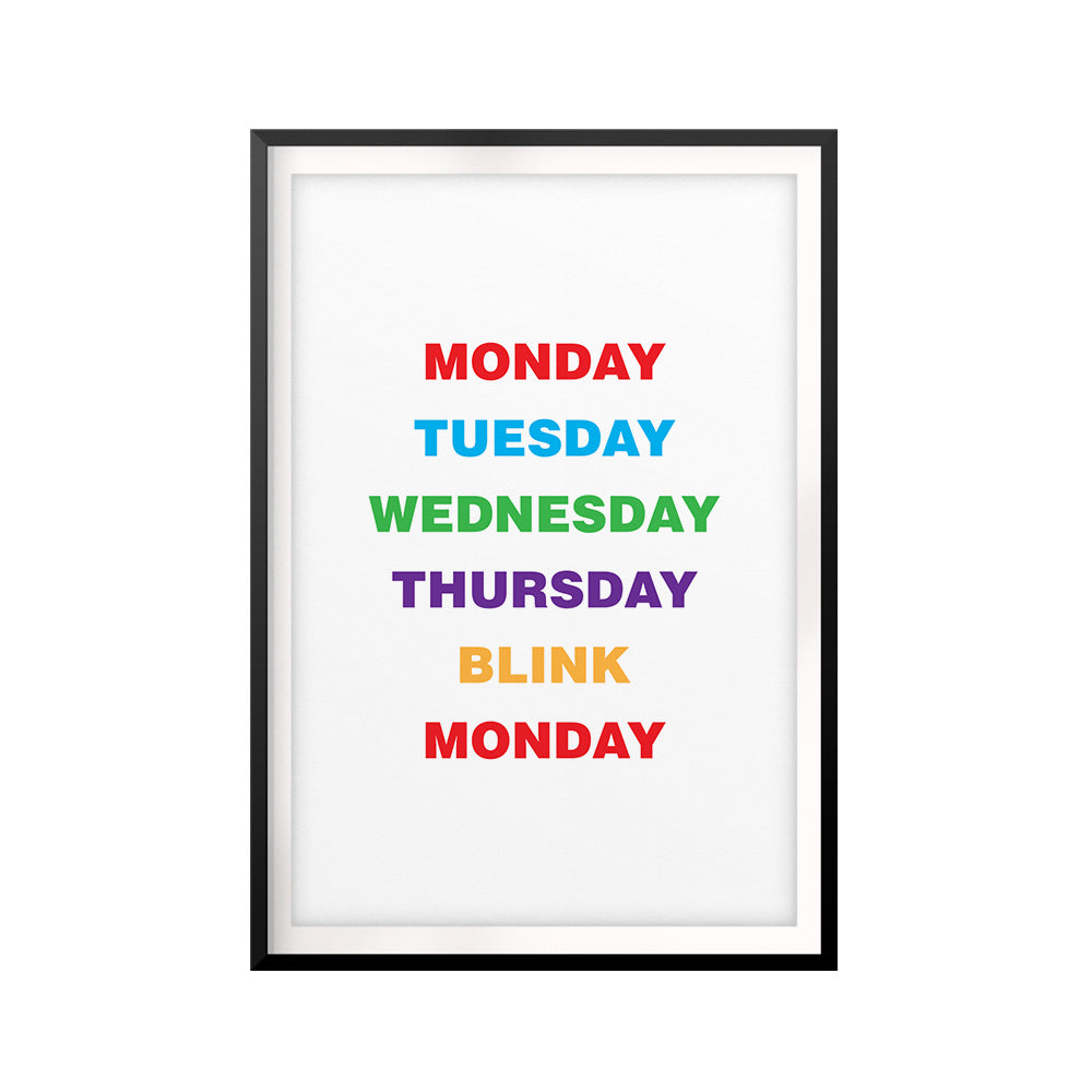 Blink And The Week Is Gone UNFRAMED Print Quote Wall Art