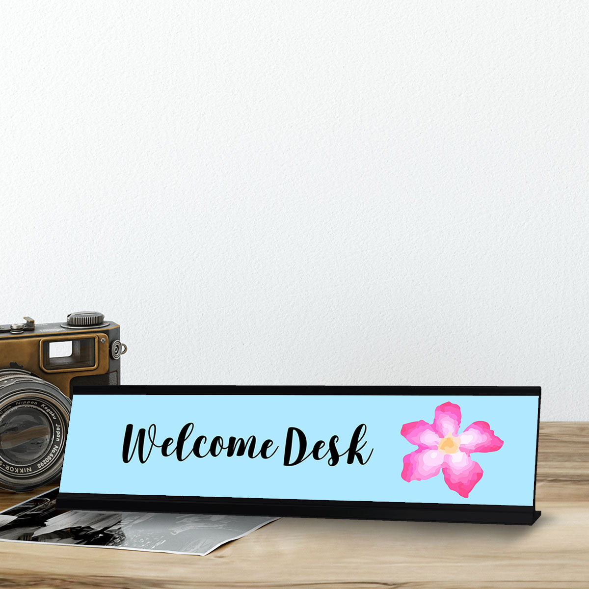 Welcome Desk, Cute Reception Desk Sign (2 x 8")