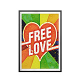 Free Love UNFRAMED Print Retro Wall Art