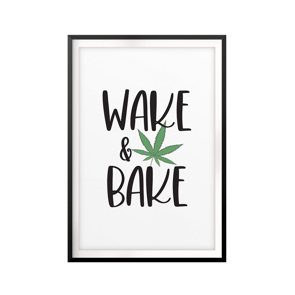 Wake & Bake UNFRAMED Print Stoner Wall Art