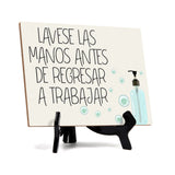 Signs ByLITA Lavese Las Manos Antes De Regresar A Trabajar, Hygiene Sign, 6" x 8"