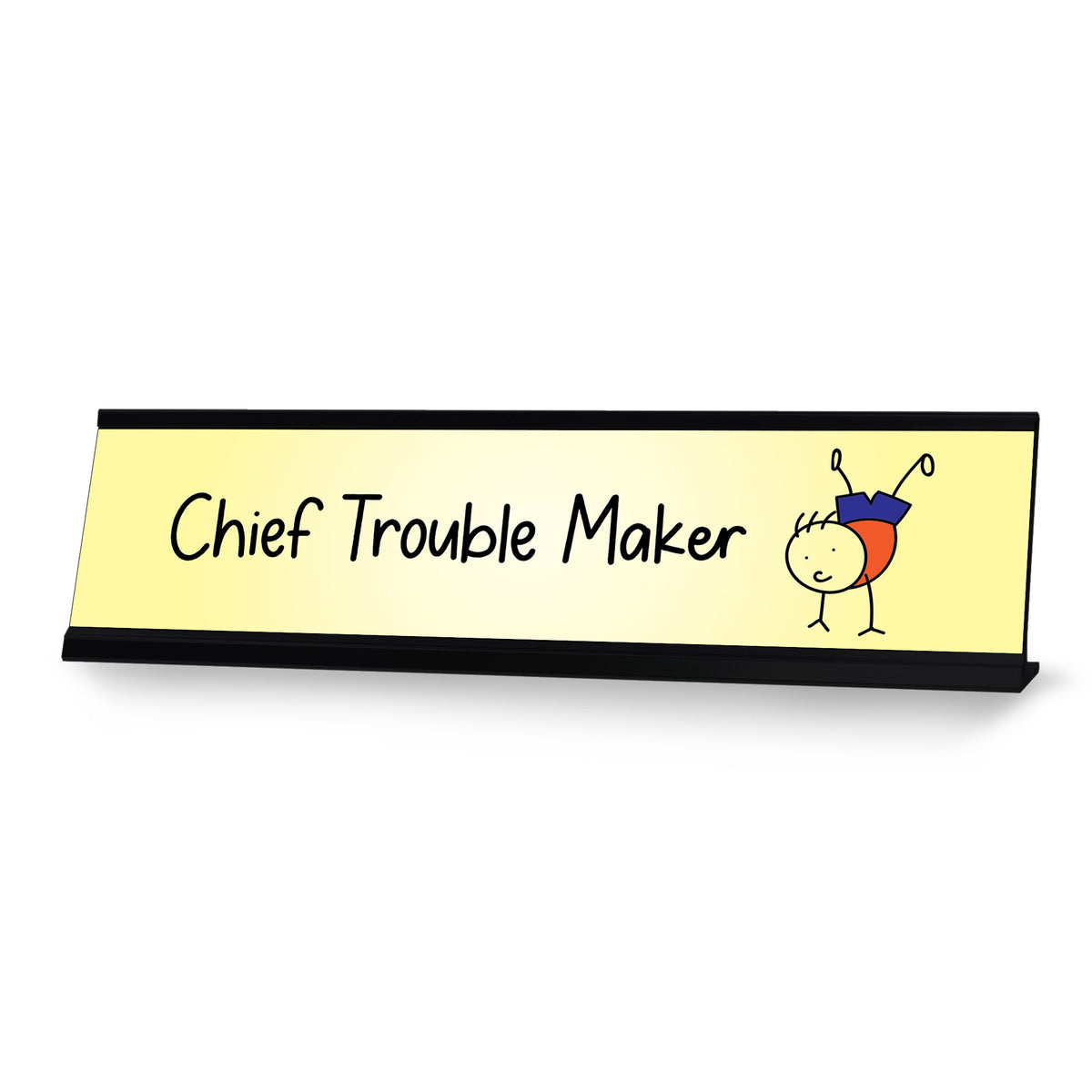 Chief Trouble Maker, Stick People Desk Sign, Novelty Nameplate (2 x 8")