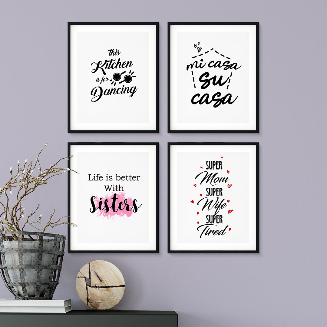 Family & Home Bundle Wall Art UNFRAMED Print (4 Pack)