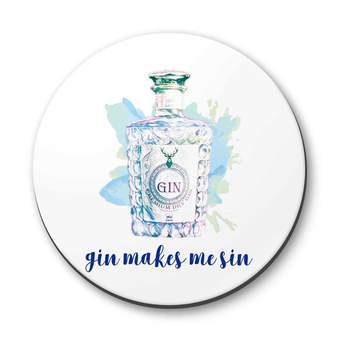 Gin Makes Me Sin Designs ByLITA Funny Coasters