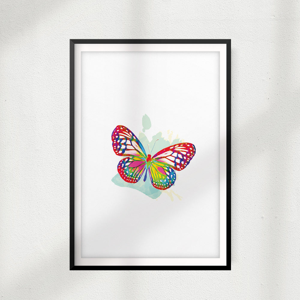 Multicolor Butterfly UNFRAMED Print Animal Wall Art