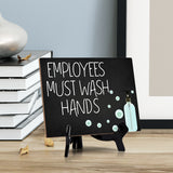 Signs ByLITA Employees Must Wash Hands, Hygiene Sign, 6" x 8"