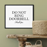 DO NOT RING DOORBELL Thank You UNFRAMED Print Business & Events Decor Wall Art