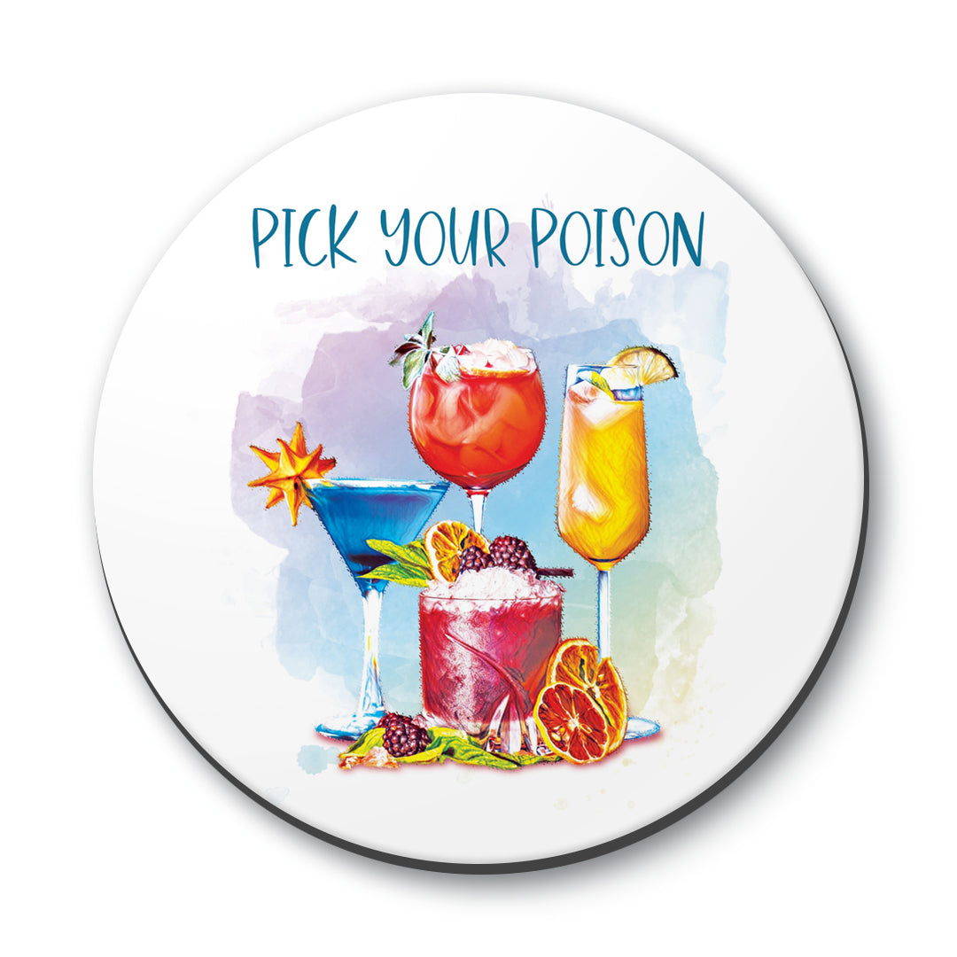 Pick Your Poison Tropical Designs ByLITA Funny Coasters
