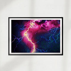 Lightening UNFRAMED Print Nature Wall Art