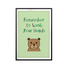 Remember To Wash Your Hands UNFRAMED Print Kids Bathroom Wall Art