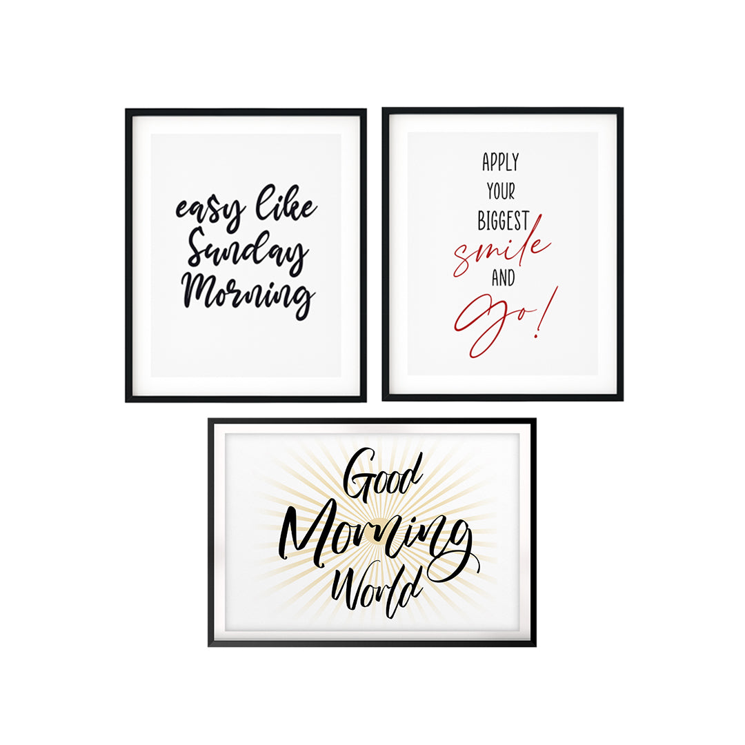 Morning Lovers Wall Art UNFRAMED Print (3 Pack)