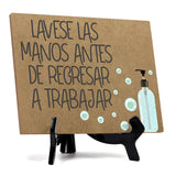 Signs ByLITA Lavese Las Manos Antes De Regresar A Trabajar, Hygiene Sign, 6" x 8"