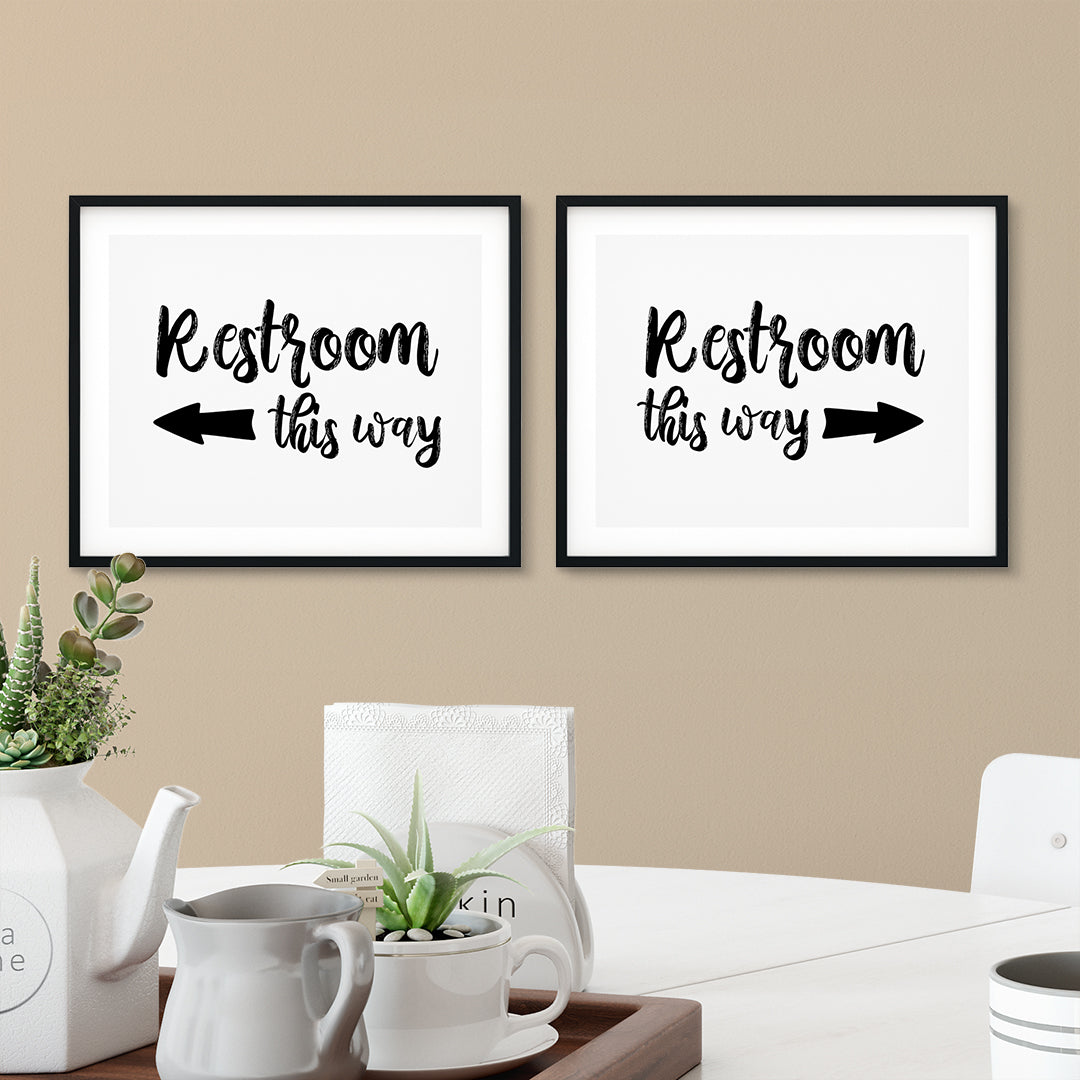 Restrooms Wall Art UNFRAMED Print (2 Pack)