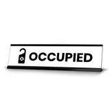 Occupied, Black Frame Desk Sign (2x8”)