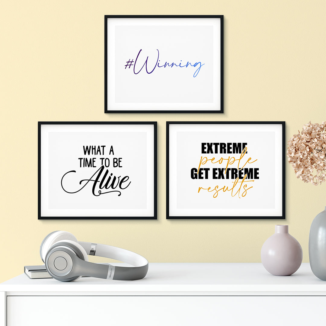 Positive Mindset Decor Wall Art UNFRAMED Print (3 Pack)