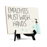 Signs ByLITA Employees Must Wash Hands, Hygiene Sign, 6" x 8"