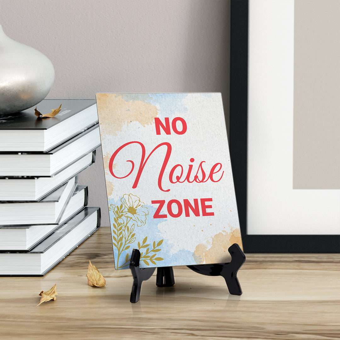 Signs ByLita No noise zone, Blue Watercolor Table Sign (6 x 8")